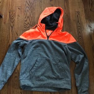 Aeropostale A87 orange and gray hoodie size small